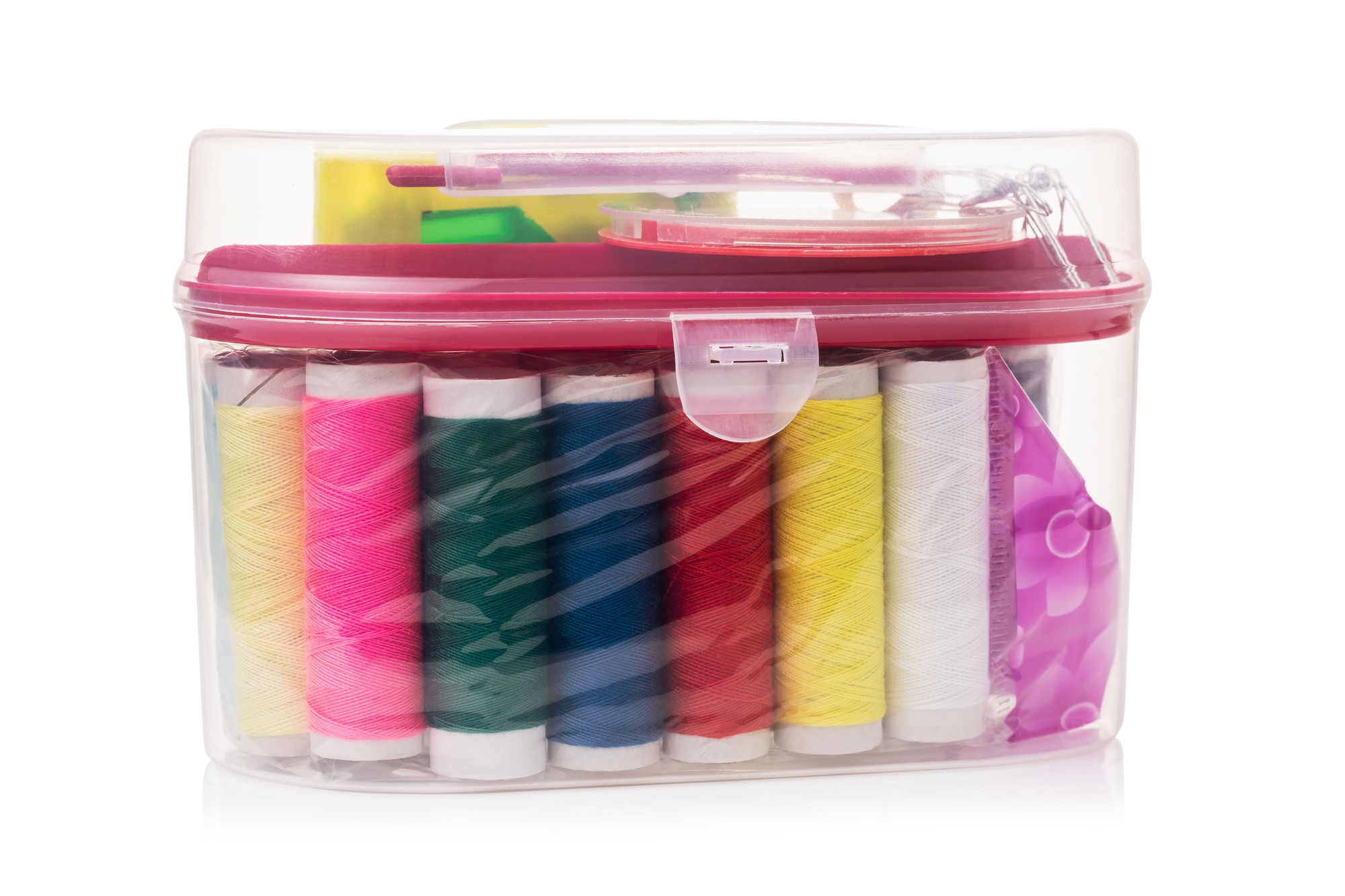 Kit di materiali per ricamo in una scatola ordinata